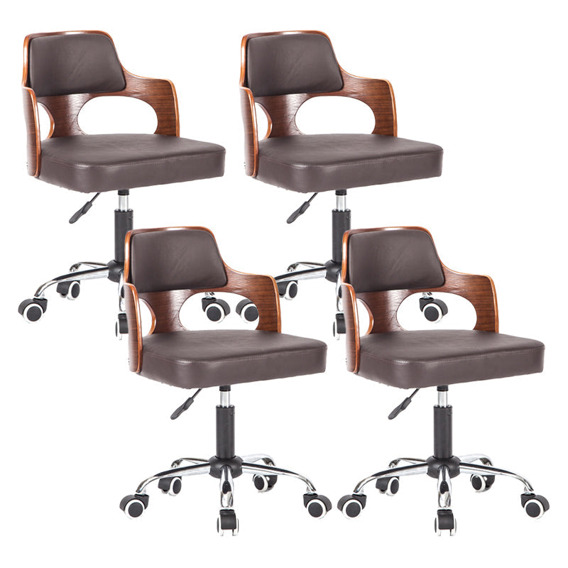 Modern Rotatable Liftable Counter Stool Steel Beauty Shop Bar Stool with Cushion Light Brown 4 Piece Set Clearhalo 'Bar Furniture' 'Bar Stools' 'bar_stools' 'furn' 'furn_bar_stools' 'furniture_bar_stools' 'Kitchen & Dining Furniture' 'kitchen&dining_furn' 'kitchen' 'kitchen_furn' Furniture' 4482276
