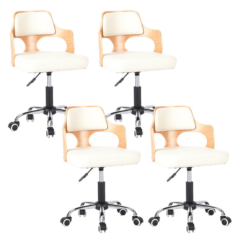 Modern Rotatable Liftable Counter Stool Steel Beauty Shop Bar Stool with Cushion Beige 4 Piece Set Clearhalo 'Bar Furniture' 'Bar Stools' 'bar_stools' 'furn' 'furn_bar_stools' 'furniture_bar_stools' 'Kitchen & Dining Furniture' 'kitchen&dining_furn' 'kitchen' 'kitchen_furn' Furniture' 4482282