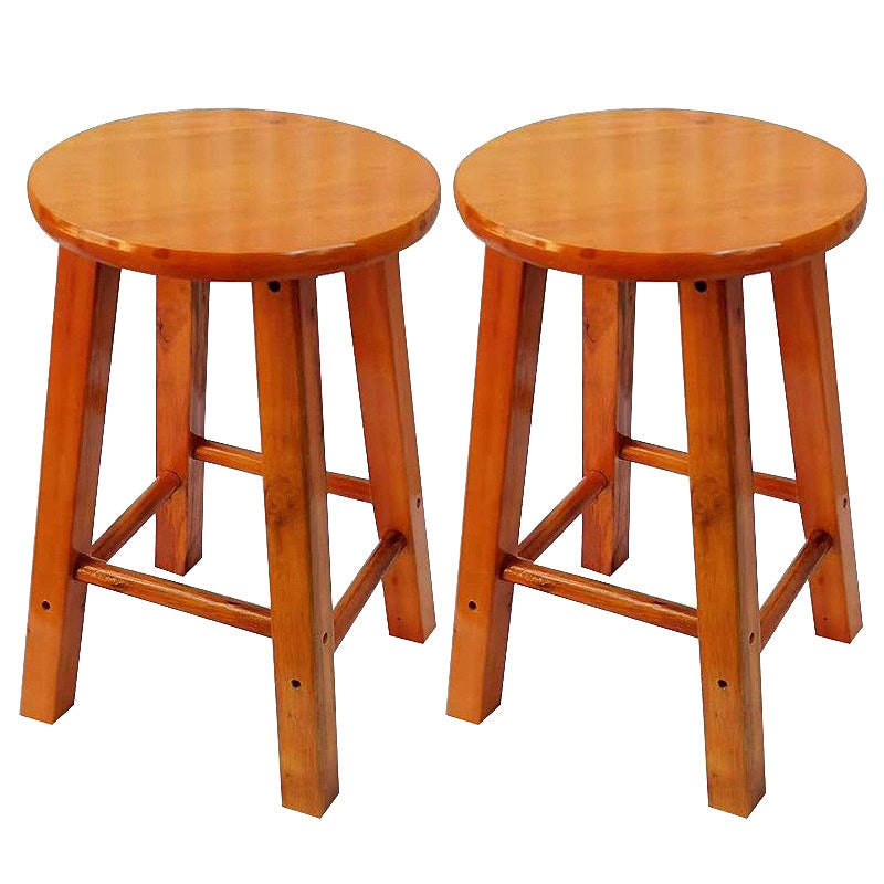 Modern Armless Backless Counter Stool Wood Cafe Bar Stool with Pedal and Wooden Seat Light Brown 2 Piece Set Clearhalo 'Bar Furniture' 'Bar Stools' 'bar_stools' 'furn' 'furn_bar_stools' 'furniture_bar_stools' 'Kitchen & Dining Furniture' 'kitchen&dining_furn' 'kitchen' 'kitchen_furn' Furniture' 4482289