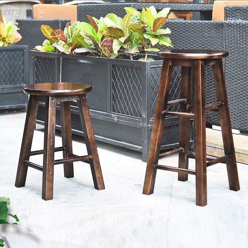 Modern Armless Backless Counter Stool Wood Cafe Bar Stool with Pedal and Wooden Seat Clearhalo 'Bar Furniture' 'Bar Stools' 'bar_stools' 'furn' 'furn_bar_stools' 'furniture_bar_stools' 'Kitchen & Dining Furniture' 'kitchen&dining_furn' 'kitchen' 'kitchen_furn' Furniture' 4482290