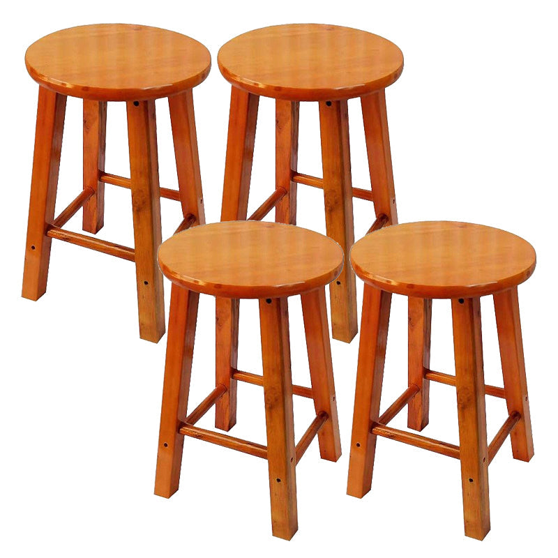 Modern Armless Backless Counter Stool Wood Cafe Bar Stool with Pedal and Wooden Seat Light Brown 4 Piece Set Clearhalo 'Bar Furniture' 'Bar Stools' 'bar_stools' 'furn' 'furn_bar_stools' 'furniture_bar_stools' 'Kitchen & Dining Furniture' 'kitchen&dining_furn' 'kitchen' 'kitchen_furn' Furniture' 4482292