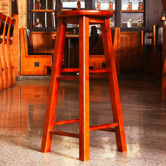 Modern Armless Backless Counter Stool Wood Cafe Bar Stool with Pedal and Wooden Seat Clearhalo 'Bar Furniture' 'Bar Stools' 'bar_stools' 'furn' 'furn_bar_stools' 'furniture_bar_stools' 'Kitchen & Dining Furniture' 'kitchen&dining_furn' 'kitchen' 'kitchen_furn' Furniture' 4482293