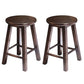 Modern Armless Backless Counter Stool Wood Cafe Bar Stool with Pedal and Wooden Seat Walnut 2 Piece Set Clearhalo 'Bar Furniture' 'Bar Stools' 'bar_stools' 'furn' 'furn_bar_stools' 'furniture_bar_stools' 'Kitchen & Dining Furniture' 'kitchen&dining_furn' 'kitchen' 'kitchen_furn' Furniture' 4482296