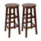 Modern Armless Backless Counter Stool Wood Cafe Bar Stool with Pedal and Wooden Seat Walnut 2 Piece Set Clearhalo 'Bar Furniture' 'Bar Stools' 'bar_stools' 'furn' 'furn_bar_stools' 'furniture_bar_stools' 'Kitchen & Dining Furniture' 'kitchen&dining_furn' 'kitchen' 'kitchen_furn' Furniture' 4482301
