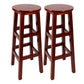 Modern Armless Backless Counter Stool Wood Cafe Bar Stool with Pedal and Wooden Seat Red Brown 2 Piece Set Clearhalo 'Bar Furniture' 'Bar Stools' 'bar_stools' 'furn' 'furn_bar_stools' 'furniture_bar_stools' 'Kitchen & Dining Furniture' 'kitchen&dining_furn' 'kitchen' 'kitchen_furn' Furniture' 4482311