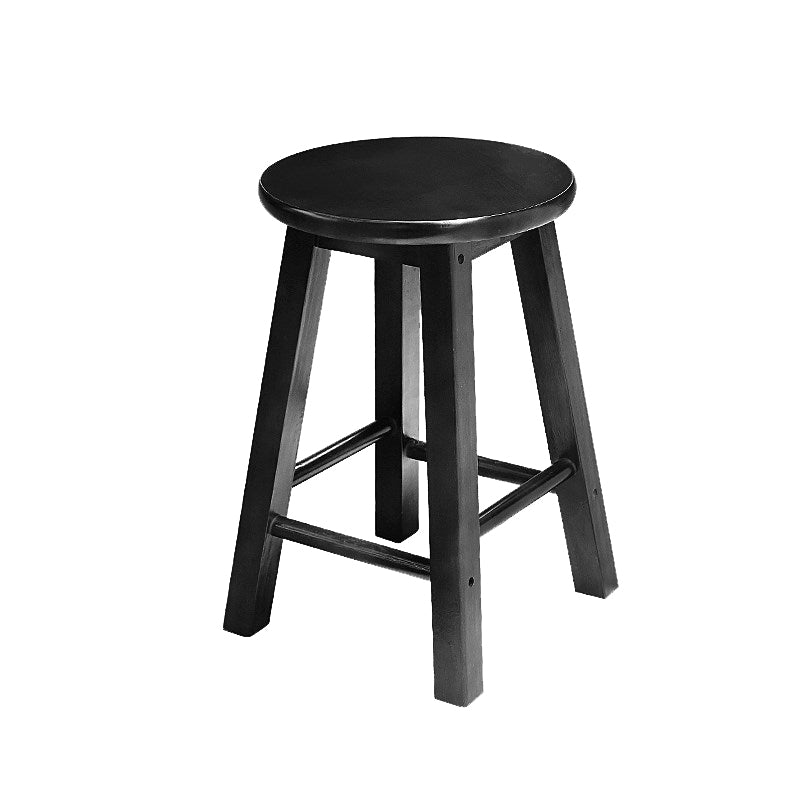 Modern Armless Backless Counter Stool Wood Cafe Bar Stool with Pedal and Wooden Seat Black 1 Piece Clearhalo 'Bar Furniture' 'Bar Stools' 'bar_stools' 'furn' 'furn_bar_stools' 'furniture_bar_stools' 'Kitchen & Dining Furniture' 'kitchen&dining_furn' 'kitchen' 'kitchen_furn' Furniture' 4482313