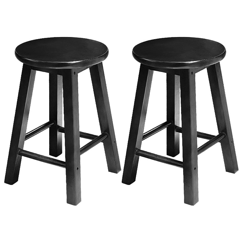 Modern Armless Backless Counter Stool Wood Cafe Bar Stool with Pedal and Wooden Seat Black 2 Piece Set Clearhalo 'Bar Furniture' 'Bar Stools' 'bar_stools' 'furn' 'furn_bar_stools' 'furniture_bar_stools' 'Kitchen & Dining Furniture' 'kitchen&dining_furn' 'kitchen' 'kitchen_furn' Furniture' 4482314