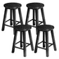Modern Armless Backless Counter Stool Wood Cafe Bar Stool with Pedal and Wooden Seat Black 4 Piece Set Clearhalo 'Bar Furniture' 'Bar Stools' 'bar_stools' 'furn' 'furn_bar_stools' 'furniture_bar_stools' 'Kitchen & Dining Furniture' 'kitchen&dining_furn' 'kitchen' 'kitchen_furn' Furniture' 4482315