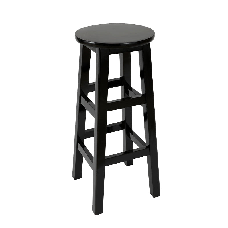 Modern Armless Backless Counter Stool Wood Cafe Bar Stool with Pedal and Wooden Seat Black 1 Piece Clearhalo 'Bar Furniture' 'Bar Stools' 'bar_stools' 'furn' 'furn_bar_stools' 'furniture_bar_stools' 'Kitchen & Dining Furniture' 'kitchen&dining_furn' 'kitchen' 'kitchen_furn' Furniture' 4482316
