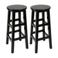 Modern Armless Backless Counter Stool Wood Cafe Bar Stool with Pedal and Wooden Seat Black 2 Piece Set Clearhalo 'Bar Furniture' 'Bar Stools' 'bar_stools' 'furn' 'furn_bar_stools' 'furniture_bar_stools' 'Kitchen & Dining Furniture' 'kitchen&dining_furn' 'kitchen' 'kitchen_furn' Furniture' 4482317