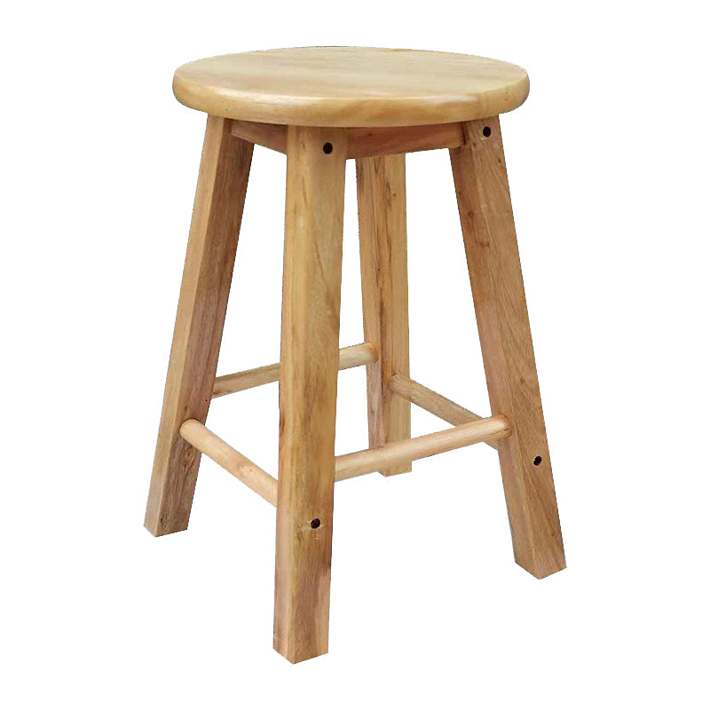 Modern Armless Backless Counter Stool Wood Cafe Bar Stool with Pedal and Wooden Seat Natural 1 Piece Clearhalo 'Bar Furniture' 'Bar Stools' 'bar_stools' 'furn' 'furn_bar_stools' 'furniture_bar_stools' 'Kitchen & Dining Furniture' 'kitchen&dining_furn' 'kitchen' 'kitchen_furn' Furniture' 4482319
