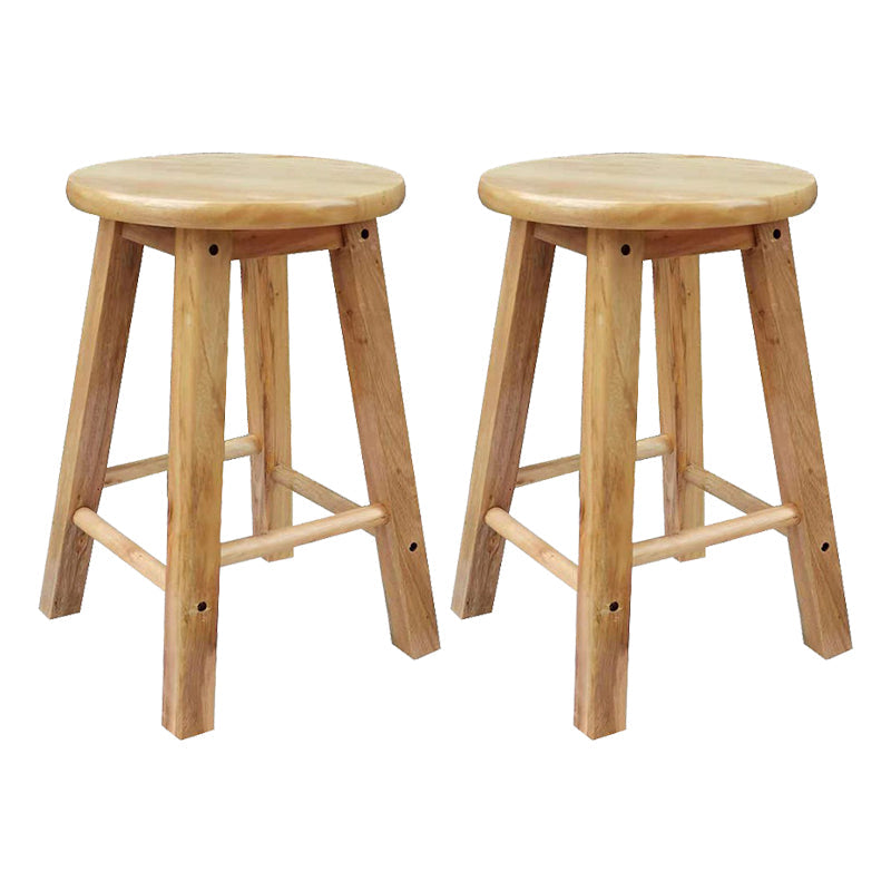 Modern Armless Backless Counter Stool Wood Cafe Bar Stool with Pedal and Wooden Seat Natural 2 Piece Set Clearhalo 'Bar Furniture' 'Bar Stools' 'bar_stools' 'furn' 'furn_bar_stools' 'furniture_bar_stools' 'Kitchen & Dining Furniture' 'kitchen&dining_furn' 'kitchen' 'kitchen_furn' Furniture' 4482320