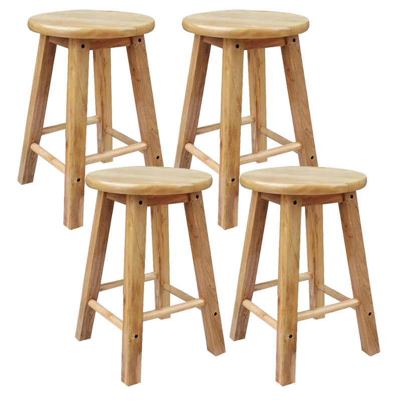 Modern Armless Backless Counter Stool Wood Cafe Bar Stool with Pedal and Wooden Seat Natural 4 Piece Set Clearhalo 'Bar Furniture' 'Bar Stools' 'bar_stools' 'furn' 'furn_bar_stools' 'furniture_bar_stools' 'Kitchen & Dining Furniture' 'kitchen&dining_furn' 'kitchen' 'kitchen_furn' Furniture' 4482321