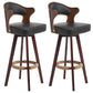 Modern Armless Backrest Counter Stool Wood Milk Tea Shop Bar Stool with Pedal and Cushion Black 2 Piece Set Clearhalo 'Bar Furniture' 'Bar Stools' 'bar_stools' 'furn' 'furn_bar_stools' 'furniture_bar_stools' 'Kitchen & Dining Furniture' 'kitchen&dining_furn' 'kitchen' 'kitchen_furn' Furniture' 4482331