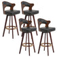 Modern Armless Backrest Counter Stool Wood Milk Tea Shop Bar Stool with Pedal and Cushion Black 4 Piece Set Clearhalo 'Bar Furniture' 'Bar Stools' 'bar_stools' 'furn' 'furn_bar_stools' 'furniture_bar_stools' 'Kitchen & Dining Furniture' 'kitchen&dining_furn' 'kitchen' 'kitchen_furn' Furniture' 4482332