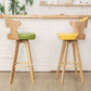 Modern Armless Backrest Counter Stool Wood Milk Tea Shop Bar Stool with Pedal and Cushion Clearhalo 'Bar Furniture' 'Bar Stools' 'bar_stools' 'furn' 'furn_bar_stools' 'furniture_bar_stools' 'Kitchen & Dining Furniture' 'kitchen&dining_furn' 'kitchen' 'kitchen_furn' Furniture' 4482333