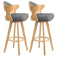 Modern Armless Backrest Counter Stool Wood Milk Tea Shop Bar Stool with Pedal and Cushion Dark Gray 2 Piece Set Clearhalo 'Bar Furniture' 'Bar Stools' 'bar_stools' 'furn' 'furn_bar_stools' 'furniture_bar_stools' 'Kitchen & Dining Furniture' 'kitchen&dining_furn' 'kitchen' 'kitchen_furn' Furniture' 4482336