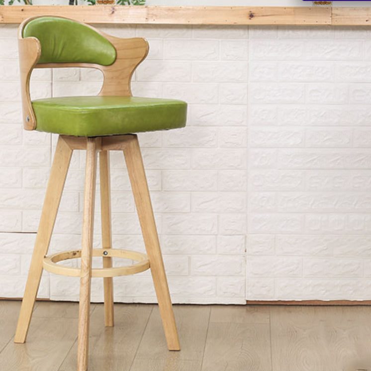 Modern Armless Backrest Counter Stool Wood Milk Tea Shop Bar Stool with Pedal and Cushion Clearhalo 'Bar Furniture' 'Bar Stools' 'bar_stools' 'furn' 'furn_bar_stools' 'furniture_bar_stools' 'Kitchen & Dining Furniture' 'kitchen&dining_furn' 'kitchen' 'kitchen_furn' Furniture' 4482342