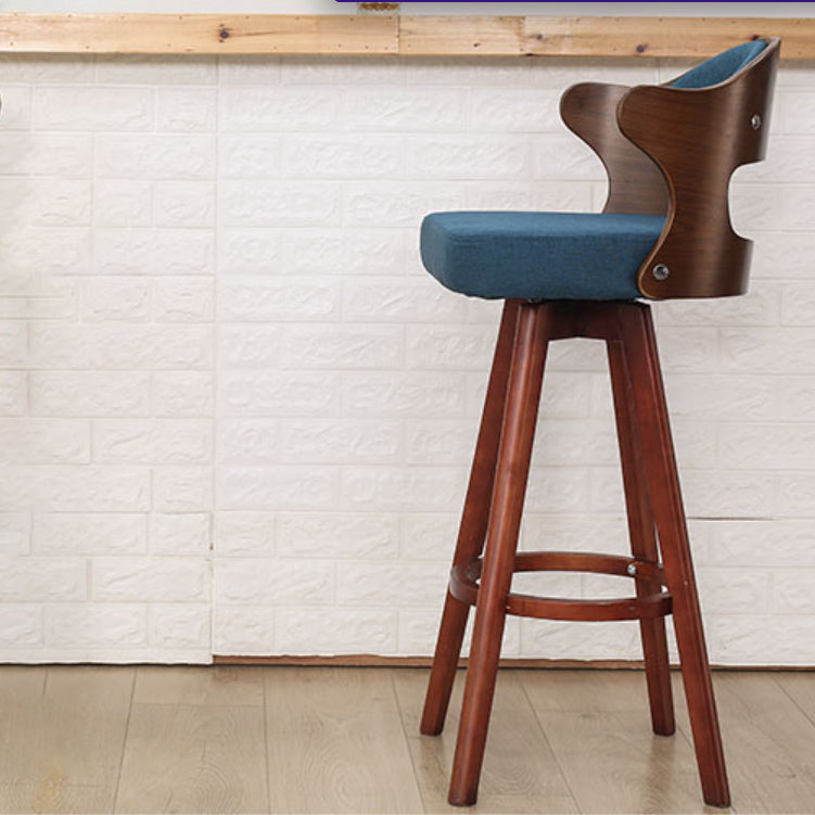 Modern Armless Backrest Counter Stool Wood Milk Tea Shop Bar Stool with Pedal and Cushion Clearhalo 'Bar Furniture' 'Bar Stools' 'bar_stools' 'furn' 'furn_bar_stools' 'furniture_bar_stools' 'Kitchen & Dining Furniture' 'kitchen&dining_furn' 'kitchen' 'kitchen_furn' Furniture' 4482345