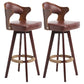 Modern Armless Backrest Counter Stool Wood Milk Tea Shop Bar Stool with Pedal and Cushion Brown 2 Piece Set Clearhalo 'Bar Furniture' 'Bar Stools' 'bar_stools' 'furn' 'furn_bar_stools' 'furniture_bar_stools' 'Kitchen & Dining Furniture' 'kitchen&dining_furn' 'kitchen' 'kitchen_furn' Furniture' 4482349