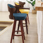 Modern Armless Backrest Counter Stool Wood Milk Tea Shop Bar Stool with Pedal and Cushion Clearhalo 'Bar Furniture' 'Bar Stools' 'bar_stools' 'furn' 'furn_bar_stools' 'furniture_bar_stools' 'Kitchen & Dining Furniture' 'kitchen&dining_furn' 'kitchen' 'kitchen_furn' Furniture' 4482352