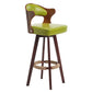 Modern Armless Backrest Counter Stool Wood Milk Tea Shop Bar Stool with Pedal and Cushion Green 1 Piece Clearhalo 'Bar Furniture' 'Bar Stools' 'bar_stools' 'furn' 'furn_bar_stools' 'furniture_bar_stools' 'Kitchen & Dining Furniture' 'kitchen&dining_furn' 'kitchen' 'kitchen_furn' Furniture' 4482353
