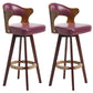 Modern Armless Backrest Counter Stool Wood Milk Tea Shop Bar Stool with Pedal and Cushion Purple 2 Piece Set Clearhalo 'Bar Furniture' 'Bar Stools' 'bar_stools' 'furn' 'furn_bar_stools' 'furniture_bar_stools' 'Kitchen & Dining Furniture' 'kitchen&dining_furn' 'kitchen' 'kitchen_furn' Furniture' 4482357