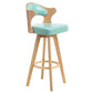 Modern Armless Backrest Counter Stool Wood Milk Tea Shop Bar Stool with Pedal and Cushion Light Green 1 Piece Clearhalo 'Bar Furniture' 'Bar Stools' 'bar_stools' 'furn' 'furn_bar_stools' 'furniture_bar_stools' 'Kitchen & Dining Furniture' 'kitchen&dining_furn' 'kitchen' 'kitchen_furn' Furniture' 4482359