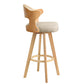 Modern Armless Backrest Counter Stool Wood Milk Tea Shop Bar Stool with Pedal and Cushion Khaki 1 Piece Clearhalo 'Bar Furniture' 'Bar Stools' 'bar_stools' 'furn' 'furn_bar_stools' 'furniture_bar_stools' 'Kitchen & Dining Furniture' 'kitchen&dining_furn' 'kitchen' 'kitchen_furn' Furniture' 4482362
