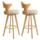 Modern Armless Backrest Counter Stool Wood Milk Tea Shop Bar Stool with Pedal and Cushion Khaki 2 Piece Set Clearhalo 'Bar Furniture' 'Bar Stools' 'bar_stools' 'furn' 'furn_bar_stools' 'furniture_bar_stools' 'Kitchen & Dining Furniture' 'kitchen&dining_furn' 'kitchen' 'kitchen_furn' Furniture' 4482363