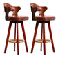 Modern Armless Backrest Counter Stool Wood Milk Tea Shop Bar Stool with Pedal and Cushion Light Brown 2 Piece Set Clearhalo 'Bar Furniture' 'Bar Stools' 'bar_stools' 'furn' 'furn_bar_stools' 'furniture_bar_stools' 'Kitchen & Dining Furniture' 'kitchen&dining_furn' 'kitchen' 'kitchen_furn' Furniture' 4482366