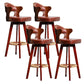 Modern Armless Backrest Counter Stool Wood Milk Tea Shop Bar Stool with Pedal and Cushion Light Brown 4 Piece Set Clearhalo 'Bar Furniture' 'Bar Stools' 'bar_stools' 'furn' 'furn_bar_stools' 'furniture_bar_stools' 'Kitchen & Dining Furniture' 'kitchen&dining_furn' 'kitchen' 'kitchen_furn' Furniture' 4482367