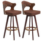 Modern Armless Backrest Counter Stool Wood Milk Tea Shop Bar Stool with Pedal and Cushion Coffee 2 Piece Set Clearhalo 'Bar Furniture' 'Bar Stools' 'bar_stools' 'furn' 'furn_bar_stools' 'furniture_bar_stools' 'Kitchen & Dining Furniture' 'kitchen&dining_furn' 'kitchen' 'kitchen_furn' Furniture' 4482369