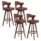 Modern Armless Backrest Counter Stool Wood Milk Tea Shop Bar Stool with Pedal and Cushion Coffee 4 Piece Set Clearhalo 'Bar Furniture' 'Bar Stools' 'bar_stools' 'furn' 'furn_bar_stools' 'furniture_bar_stools' 'Kitchen & Dining Furniture' 'kitchen&dining_furn' 'kitchen' 'kitchen_furn' Furniture' 4482370