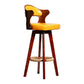 Modern Armless Backrest Counter Stool Wood Milk Tea Shop Bar Stool with Pedal and Cushion Fluorescent Yellow 1 Piece Clearhalo 'Bar Furniture' 'Bar Stools' 'bar_stools' 'furn' 'furn_bar_stools' 'furniture_bar_stools' 'Kitchen & Dining Furniture' 'kitchen&dining_furn' 'kitchen' 'kitchen_furn' Furniture' 4482377