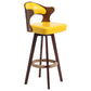 Modern Armless Backrest Counter Stool Wood Milk Tea Shop Bar Stool with Pedal and Cushion Yellow 1 Piece Clearhalo 'Bar Furniture' 'Bar Stools' 'bar_stools' 'furn' 'furn_bar_stools' 'furniture_bar_stools' 'Kitchen & Dining Furniture' 'kitchen&dining_furn' 'kitchen' 'kitchen_furn' Furniture' 4482380