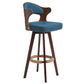 Modern Armless Backrest Counter Stool Wood Milk Tea Shop Bar Stool with Pedal and Cushion Dark Blue 1 Piece Clearhalo 'Bar Furniture' 'Bar Stools' 'bar_stools' 'furn' 'furn_bar_stools' 'furniture_bar_stools' 'Kitchen & Dining Furniture' 'kitchen&dining_furn' 'kitchen' 'kitchen_furn' Furniture' 4482383