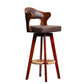 Modern Armless Backrest Counter Stool Wood Milk Tea Shop Bar Stool with Pedal and Cushion Dark Brown 1 Piece Clearhalo 'Bar Furniture' 'Bar Stools' 'bar_stools' 'furn' 'furn_bar_stools' 'furniture_bar_stools' 'Kitchen & Dining Furniture' 'kitchen&dining_furn' 'kitchen' 'kitchen_furn' Furniture' 4482386