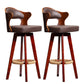 Modern Armless Backrest Counter Stool Wood Milk Tea Shop Bar Stool with Pedal and Cushion Dark Brown 2 Piece Set Clearhalo 'Bar Furniture' 'Bar Stools' 'bar_stools' 'furn' 'furn_bar_stools' 'furniture_bar_stools' 'Kitchen & Dining Furniture' 'kitchen&dining_furn' 'kitchen' 'kitchen_furn' Furniture' 4482387