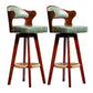 Modern Armless Backrest Counter Stool Wood Milk Tea Shop Bar Stool with Pedal and Cushion Blackish Green 2 Piece Set Clearhalo 'Bar Furniture' 'Bar Stools' 'bar_stools' 'furn' 'furn_bar_stools' 'furniture_bar_stools' 'Kitchen & Dining Furniture' 'kitchen&dining_furn' 'kitchen' 'kitchen_furn' Furniture' 4482390