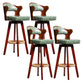 Modern Armless Backrest Counter Stool Wood Milk Tea Shop Bar Stool with Pedal and Cushion Blackish Green 4 Piece Set Clearhalo 'Bar Furniture' 'Bar Stools' 'bar_stools' 'furn' 'furn_bar_stools' 'furniture_bar_stools' 'Kitchen & Dining Furniture' 'kitchen&dining_furn' 'kitchen' 'kitchen_furn' Furniture' 4482391