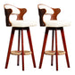 Modern Armless Backrest Counter Stool Wood Milk Tea Shop Bar Stool with Pedal and Cushion Off-White 2 Piece Set Clearhalo 'Bar Furniture' 'Bar Stools' 'bar_stools' 'furn' 'furn_bar_stools' 'furniture_bar_stools' 'Kitchen & Dining Furniture' 'kitchen&dining_furn' 'kitchen' 'kitchen_furn' Furniture' 4482393