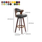 Modern Armless Backrest Counter Stool Wood Milk Tea Shop Bar Stool with Pedal and Cushion Clearhalo 'Bar Furniture' 'Bar Stools' 'bar_stools' 'furn' 'furn_bar_stools' 'furniture_bar_stools' 'Kitchen & Dining Furniture' 'kitchen&dining_furn' 'kitchen' 'kitchen_furn' Furniture' 4482395