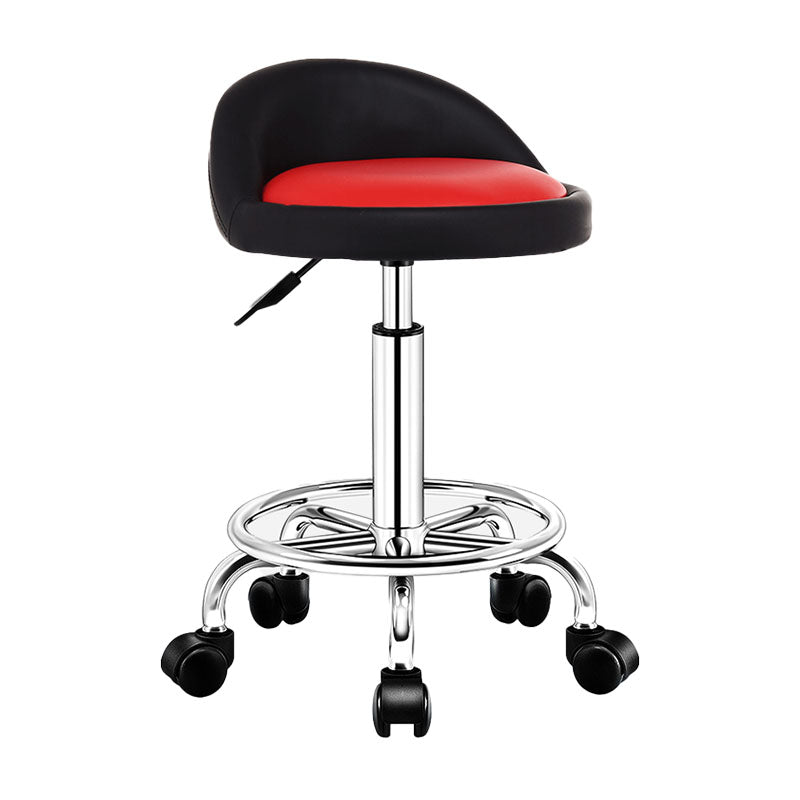 Modern Rotatable Liftable Counter Stool Steel Barber Shop Bar Stool with Cushion Red-Black 1 Piece Clearhalo 'Bar Furniture' 'Bar Stools' 'bar_stools' 'furn' 'furn_bar_stools' 'furniture_bar_stools' 'Kitchen & Dining Furniture' 'kitchen&dining_furn' 'kitchen' 'kitchen_furn' Furniture' 4482400