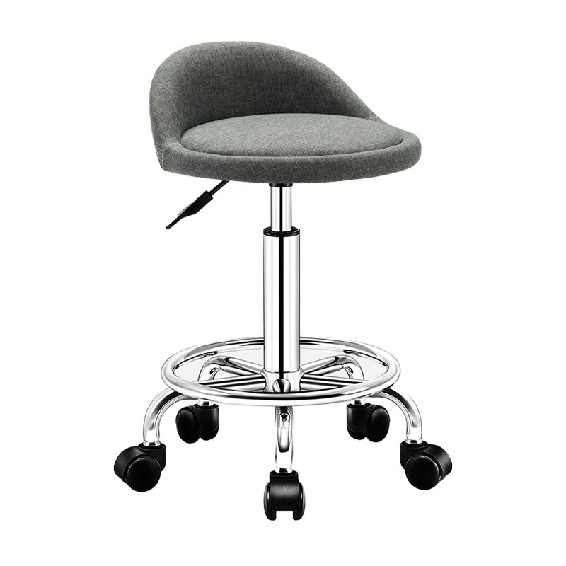 Modern Rotatable Liftable Counter Stool Steel Barber Shop Bar Stool with Cushion Grey 1 Piece Clearhalo 'Bar Furniture' 'Bar Stools' 'bar_stools' 'furn' 'furn_bar_stools' 'furniture_bar_stools' 'Kitchen & Dining Furniture' 'kitchen&dining_furn' 'kitchen' 'kitchen_furn' Furniture' 4482402