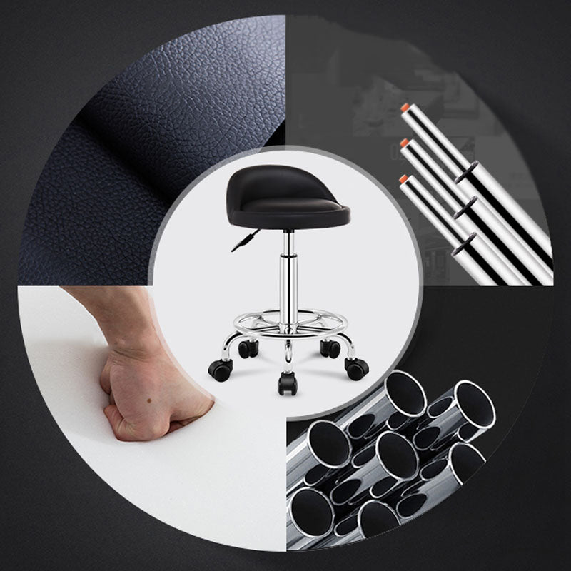 Modern Rotatable Liftable Counter Stool Steel Barber Shop Bar Stool with Cushion Clearhalo 'Bar Furniture' 'Bar Stools' 'bar_stools' 'furn' 'furn_bar_stools' 'furniture_bar_stools' 'Kitchen & Dining Furniture' 'kitchen&dining_furn' 'kitchen' 'kitchen_furn' Furniture' 4482403