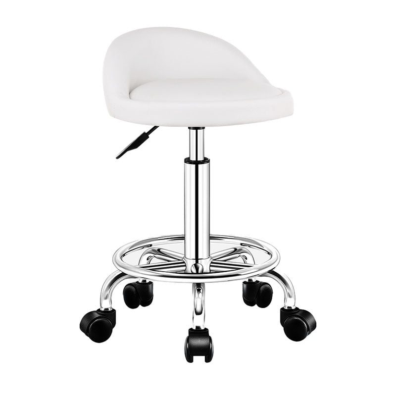 Modern Rotatable Liftable Counter Stool Steel Barber Shop Bar Stool with Cushion White 1 Piece Clearhalo 'Bar Furniture' 'Bar Stools' 'bar_stools' 'furn' 'furn_bar_stools' 'furniture_bar_stools' 'Kitchen & Dining Furniture' 'kitchen&dining_furn' 'kitchen' 'kitchen_furn' Furniture' 4482404