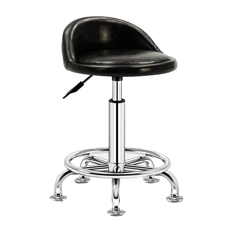 Modern Rotatable Liftable Counter Stool Steel Barber Shop Bar Stool with Cushion Matte Black 1 Piece Clearhalo 'Bar Furniture' 'Bar Stools' 'bar_stools' 'furn' 'furn_bar_stools' 'furniture_bar_stools' 'Kitchen & Dining Furniture' 'kitchen&dining_furn' 'kitchen' 'kitchen_furn' Furniture' 4482408