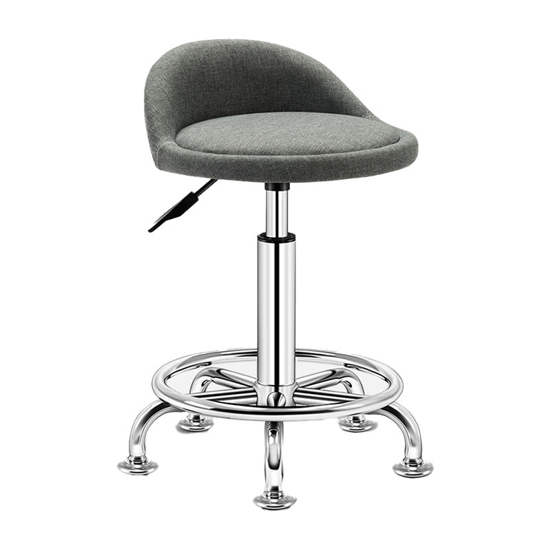 Modern Rotatable Liftable Counter Stool Steel Barber Shop Bar Stool with Cushion Light Gray 1 Piece Clearhalo 'Bar Furniture' 'Bar Stools' 'bar_stools' 'furn' 'furn_bar_stools' 'furniture_bar_stools' 'Kitchen & Dining Furniture' 'kitchen&dining_furn' 'kitchen' 'kitchen_furn' Furniture' 4482409