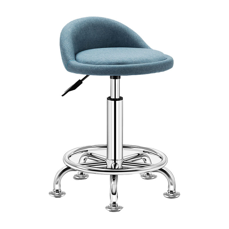 Modern Rotatable Liftable Counter Stool Steel Barber Shop Bar Stool with Cushion Light Blue 1 Piece Clearhalo 'Bar Furniture' 'Bar Stools' 'bar_stools' 'furn' 'furn_bar_stools' 'furniture_bar_stools' 'Kitchen & Dining Furniture' 'kitchen&dining_furn' 'kitchen' 'kitchen_furn' Furniture' 4482410